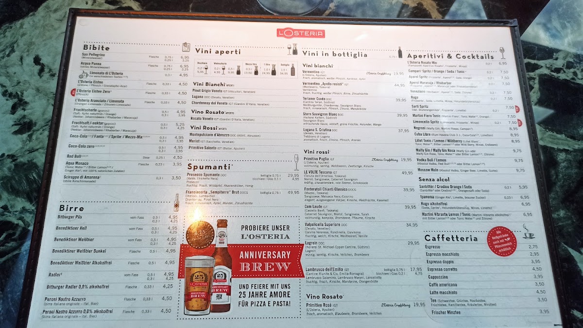 Menu L'osteria Travemünde-1