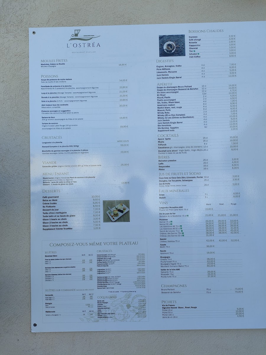 Menu L'ostrea La Criée-4