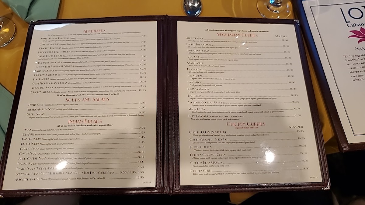 Menu Lotus Cuisine Of India-6