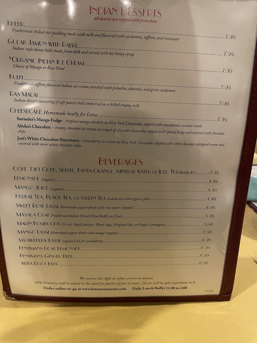 Menu Lotus Cuisine Of India-7