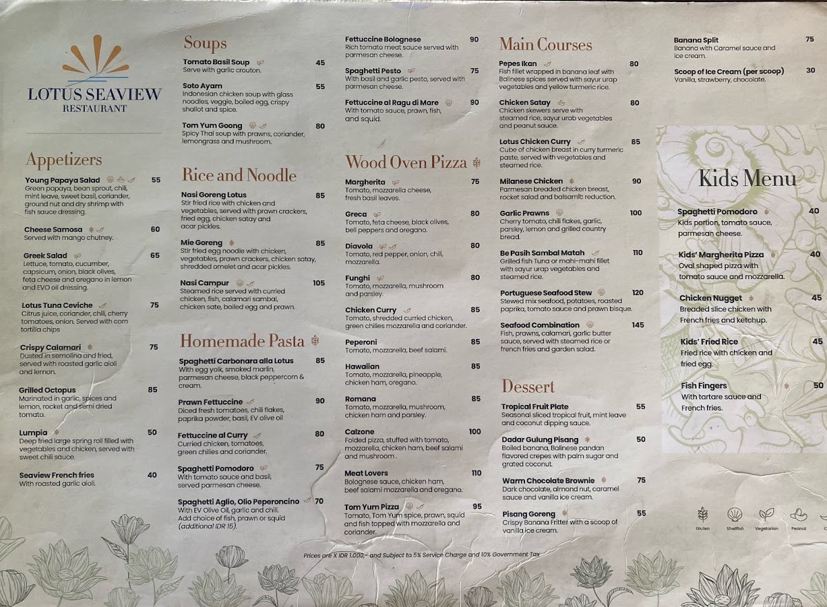 Menu Lotus Seaview Restaurant-1