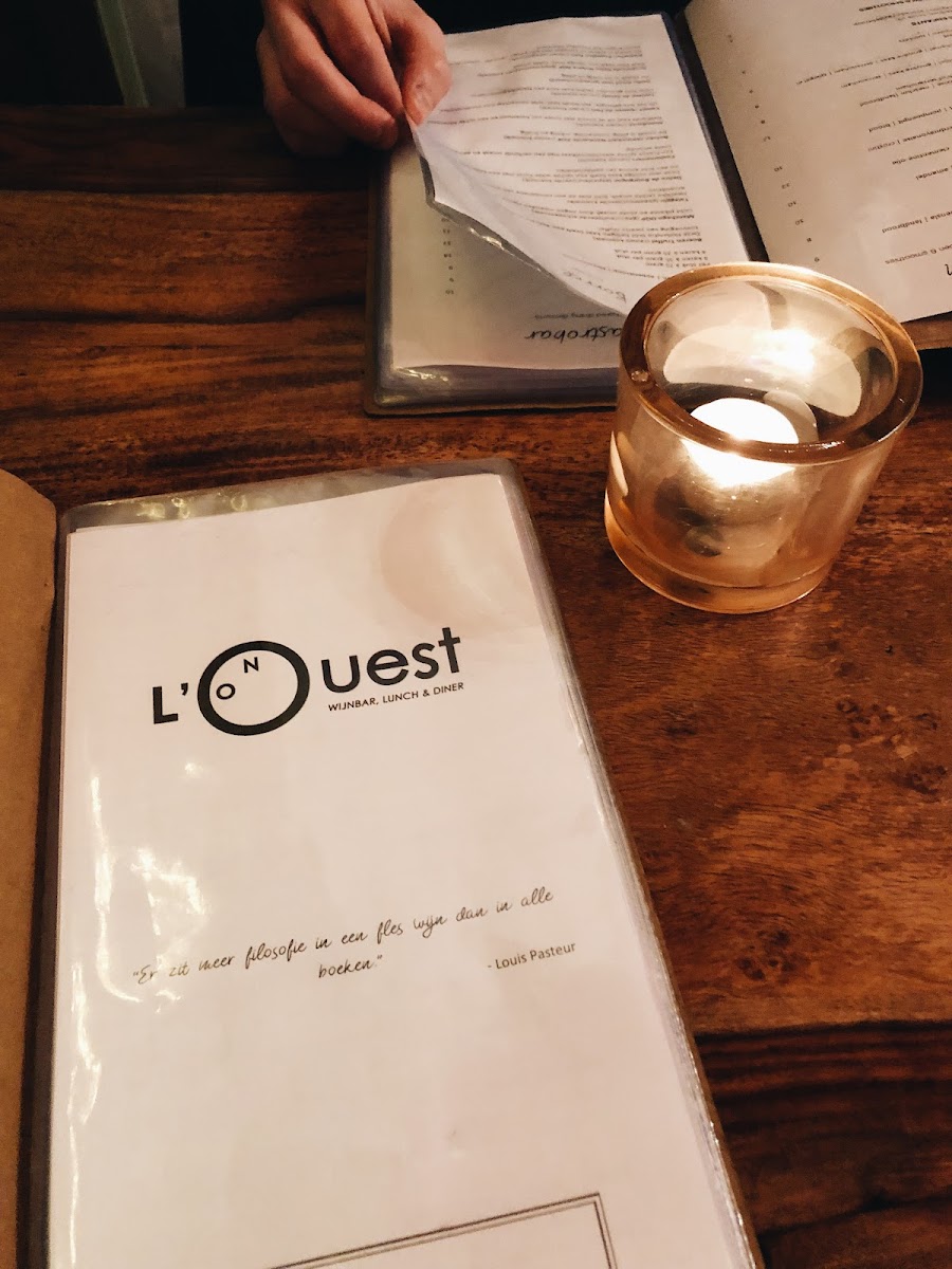 Menu L'ouest | Wijnbar - Shared Dining - Lunch-3