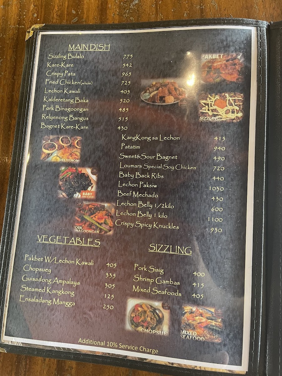 Menu Loumars Cafe & Restaurant - Tagaytay Francisco-4