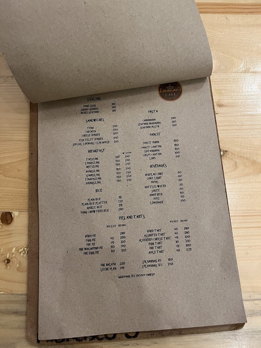 Menu Loumars Cafe & Restaurant - Tagaytay Francisco-6