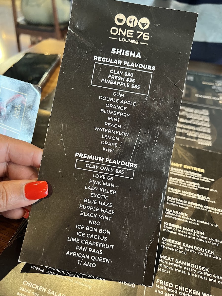 Menu Lounge One76-1