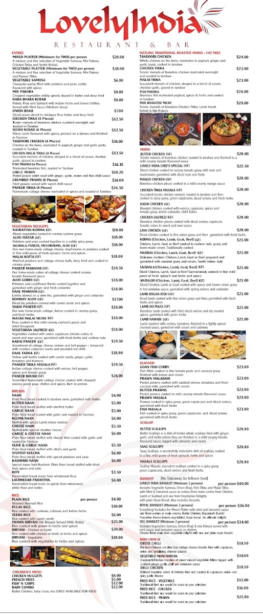 Menu Lovely India Restaurant & Bar-3