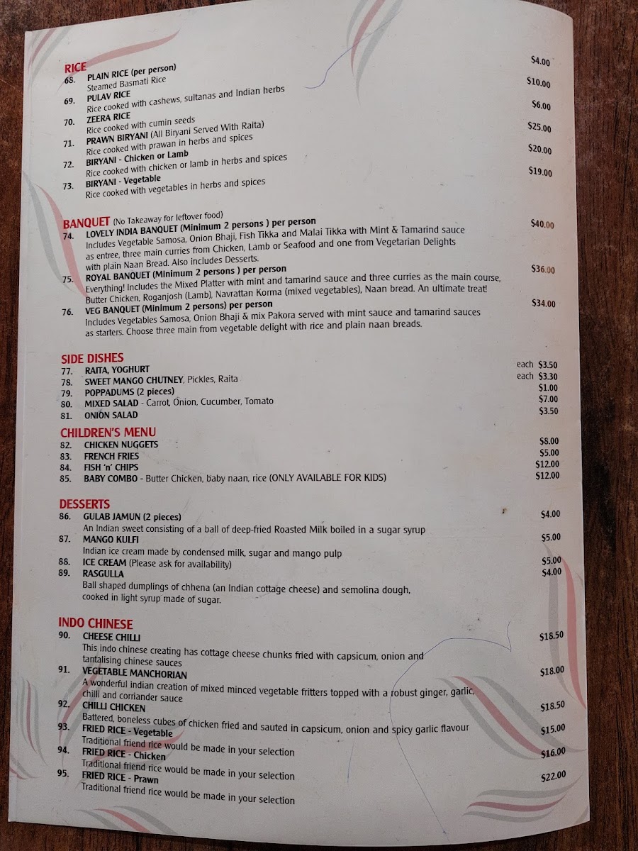 Menu Lovely India Restaurant & Bar-5