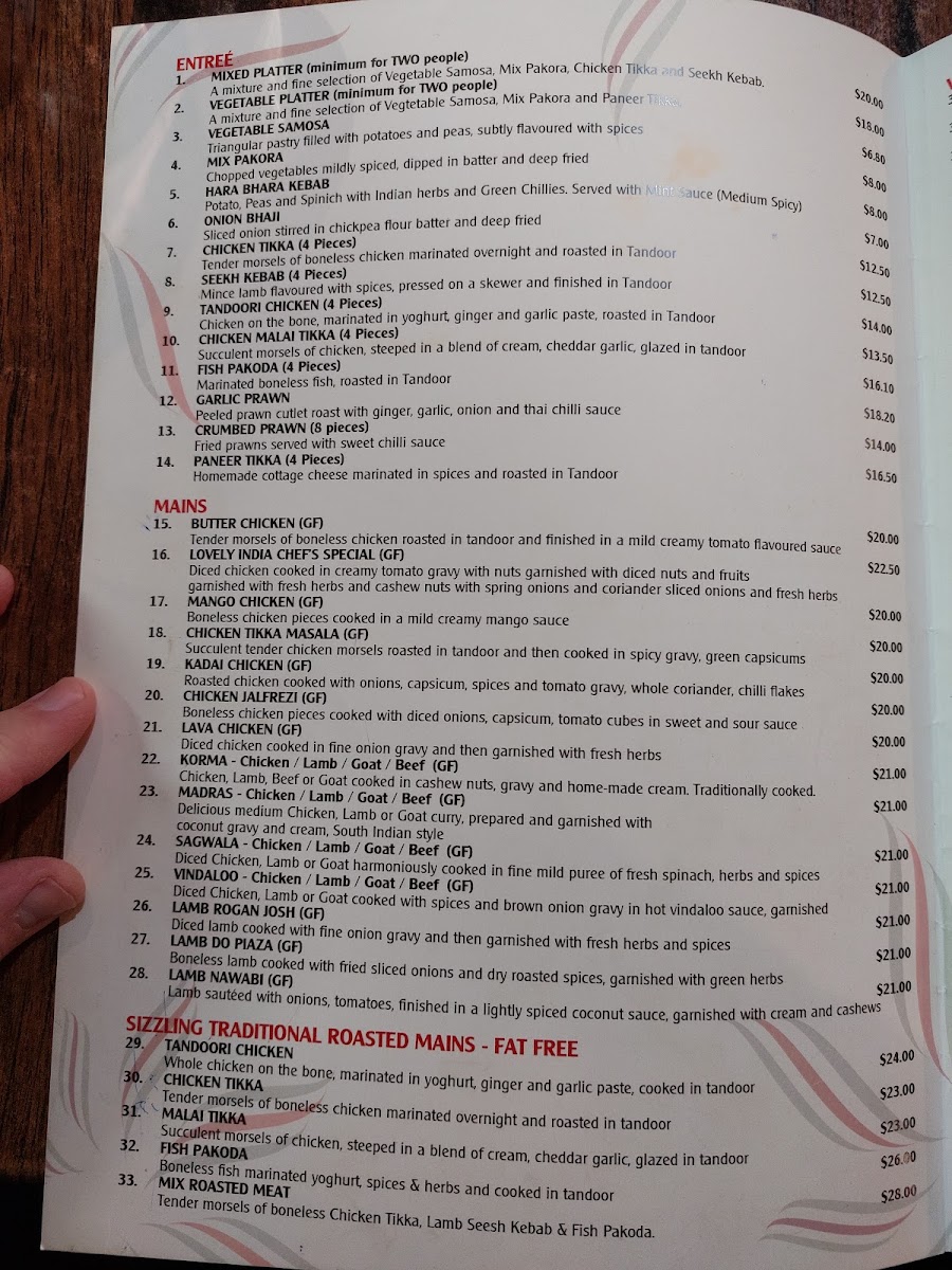 Menu Lovely India Restaurant & Bar-8