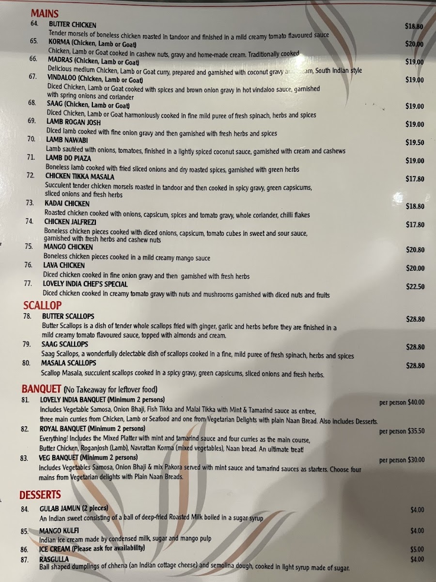 Menu Lovely India Restaurant & Bar-9