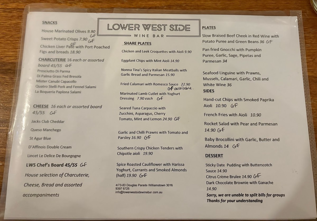 Menu Lower West Side-2