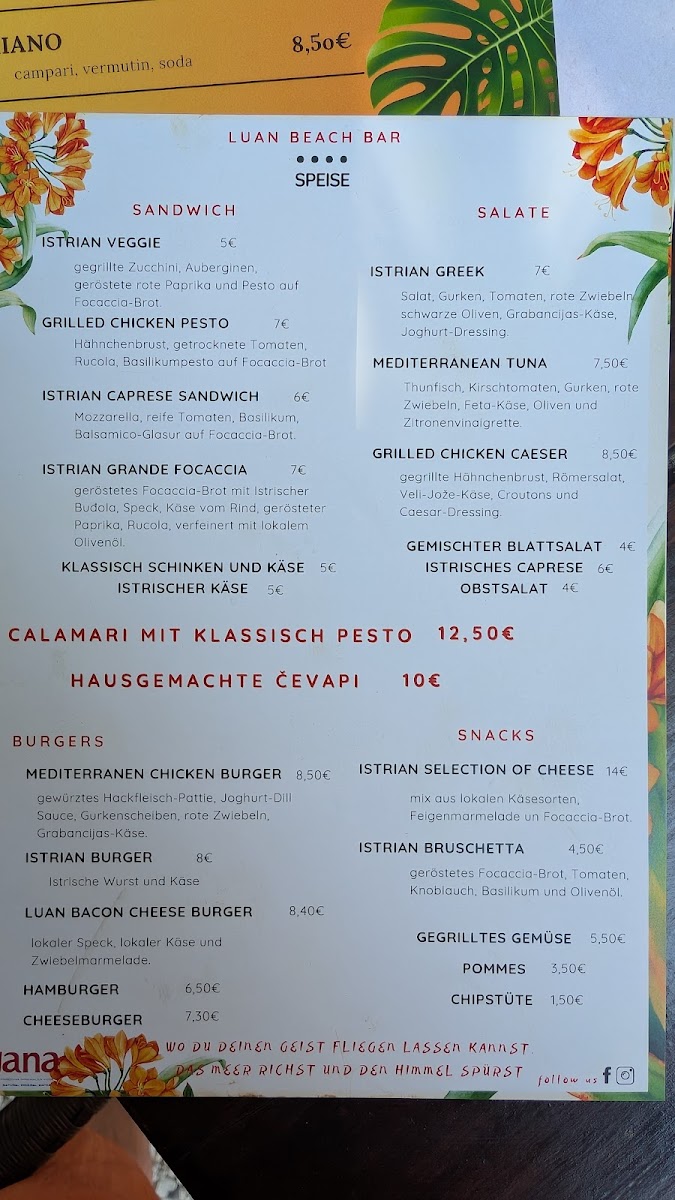 Menu Luan Beach Bar-1