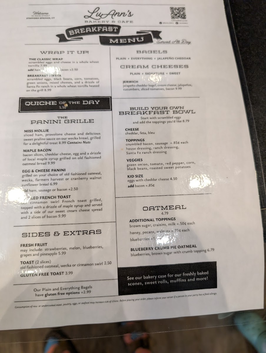 Menu Luann's Bakery & Cafe - Stafford-1
