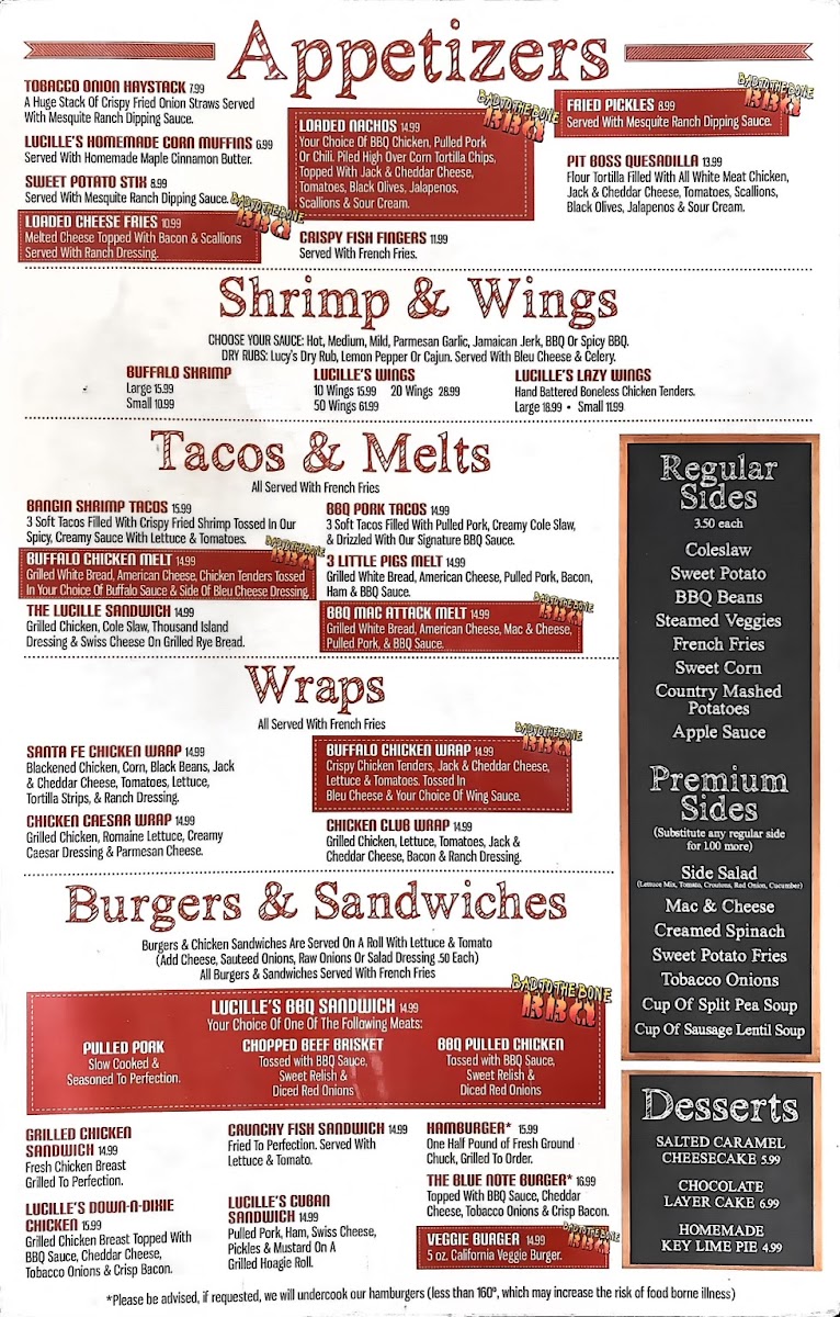 Menu Lucilles Bad To The Bone Bbq-4