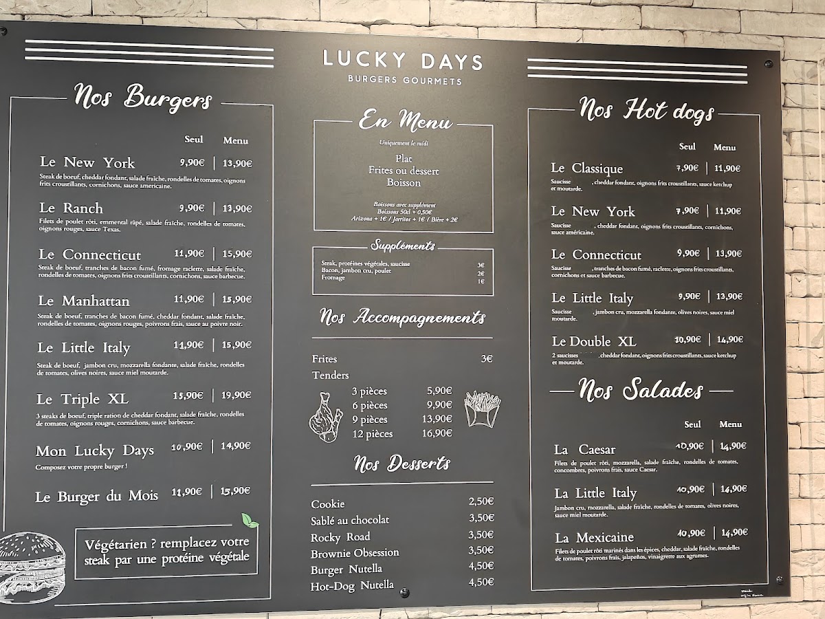 Menu Lucky Days - Burger Castelnau-Le-Lez-1