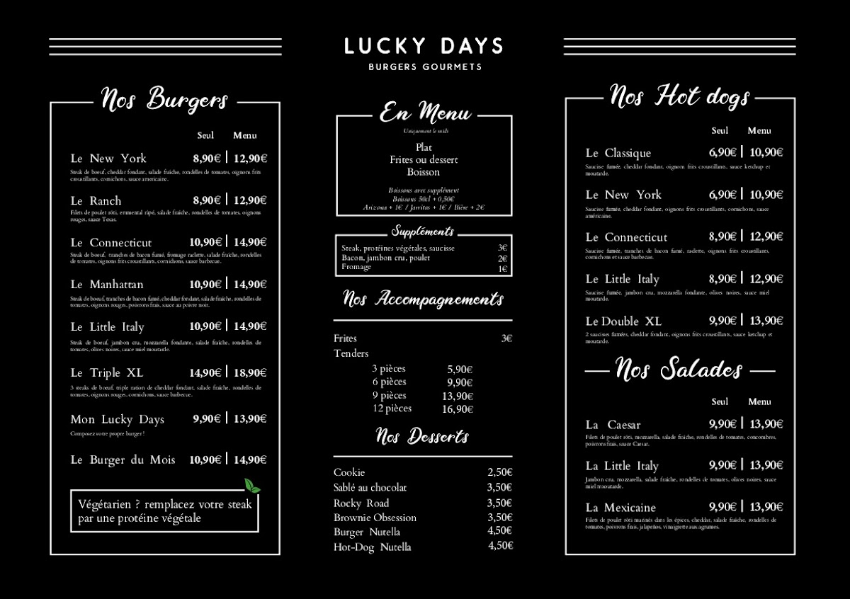 Menu Lucky Days - Burger Castelnau-Le-Lez-3
