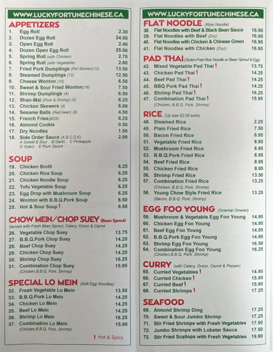 Menu Lucky Fortune Chinese Food-2
