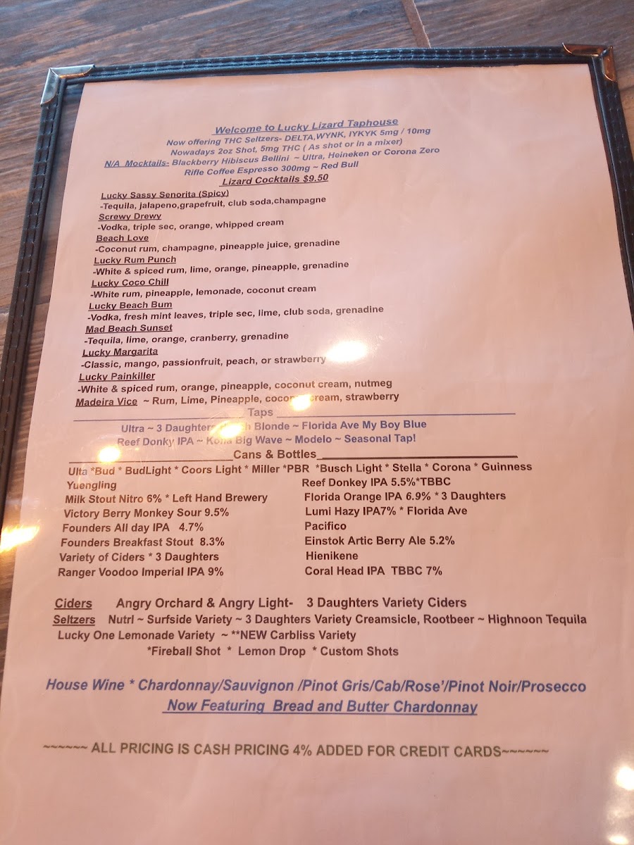 Menu Lucky Lizard Tap House-3
