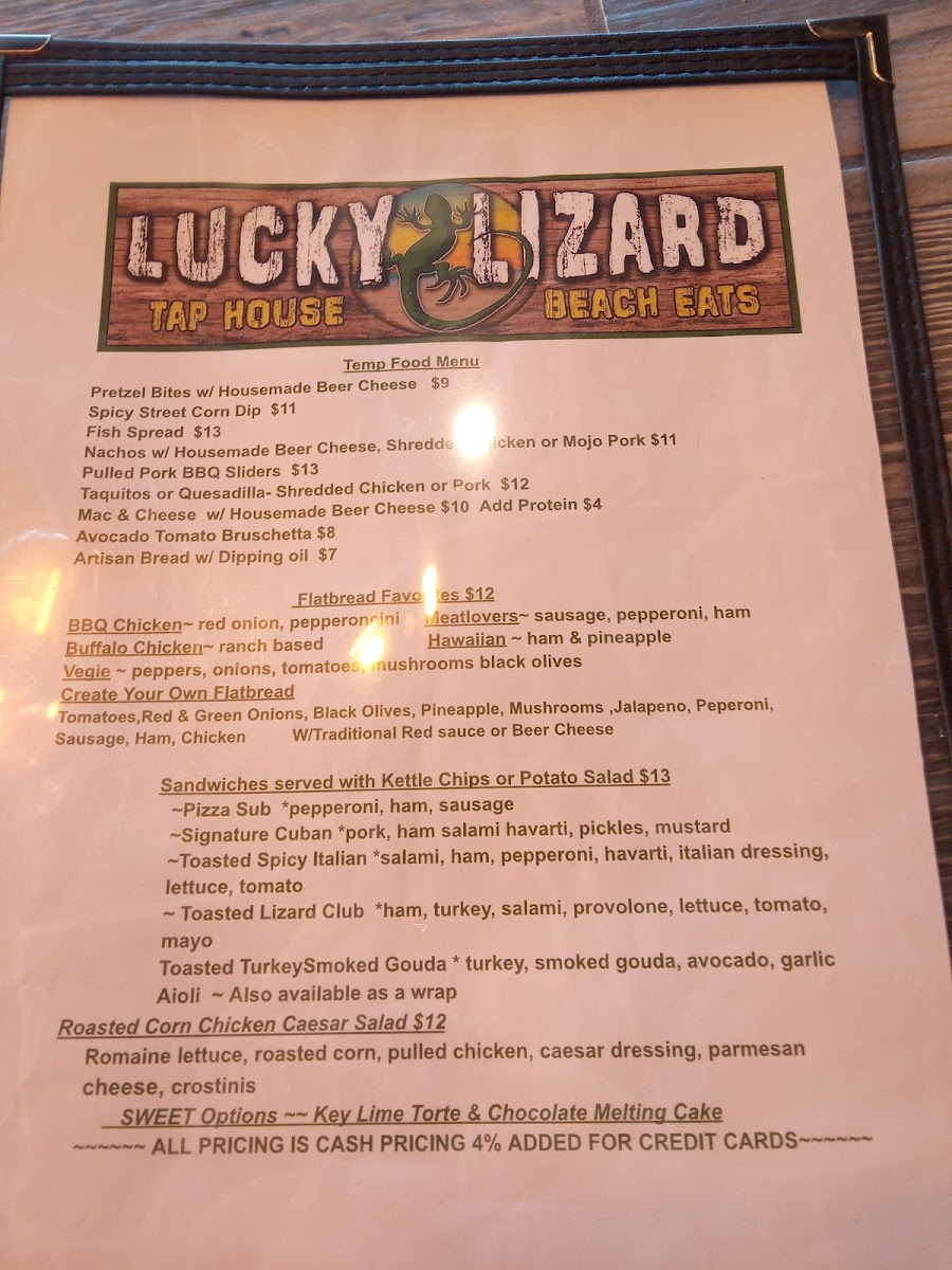 Menu Lucky Lizard Tap House-4