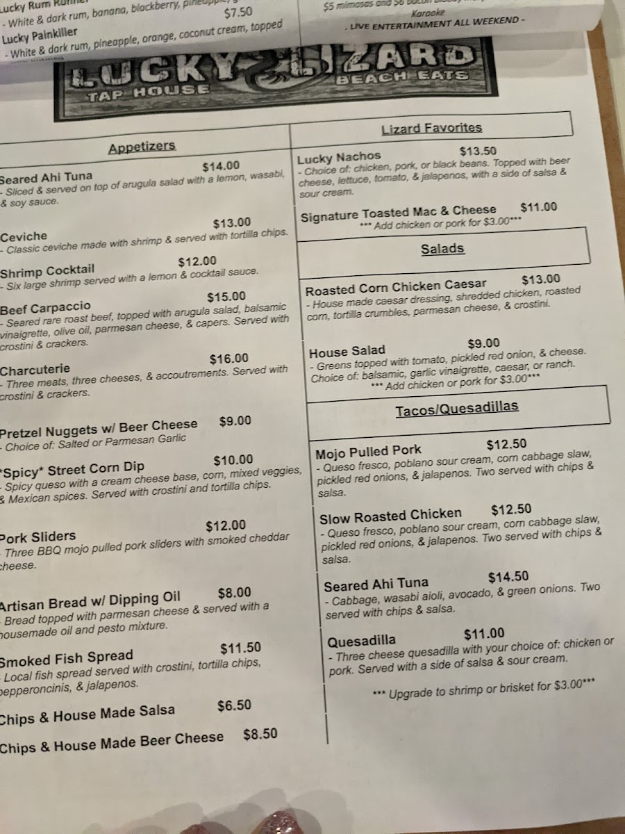 Menu Lucky Lizard Tap House-6