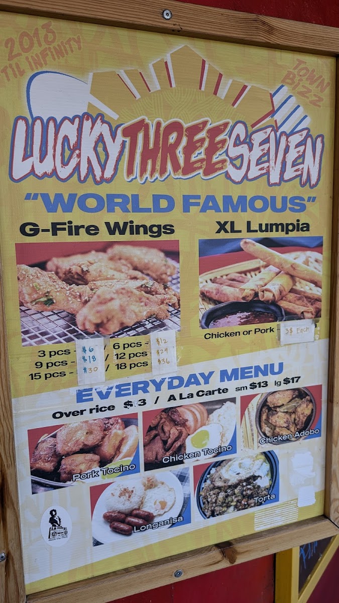 Menu Lucky Three Seven-3