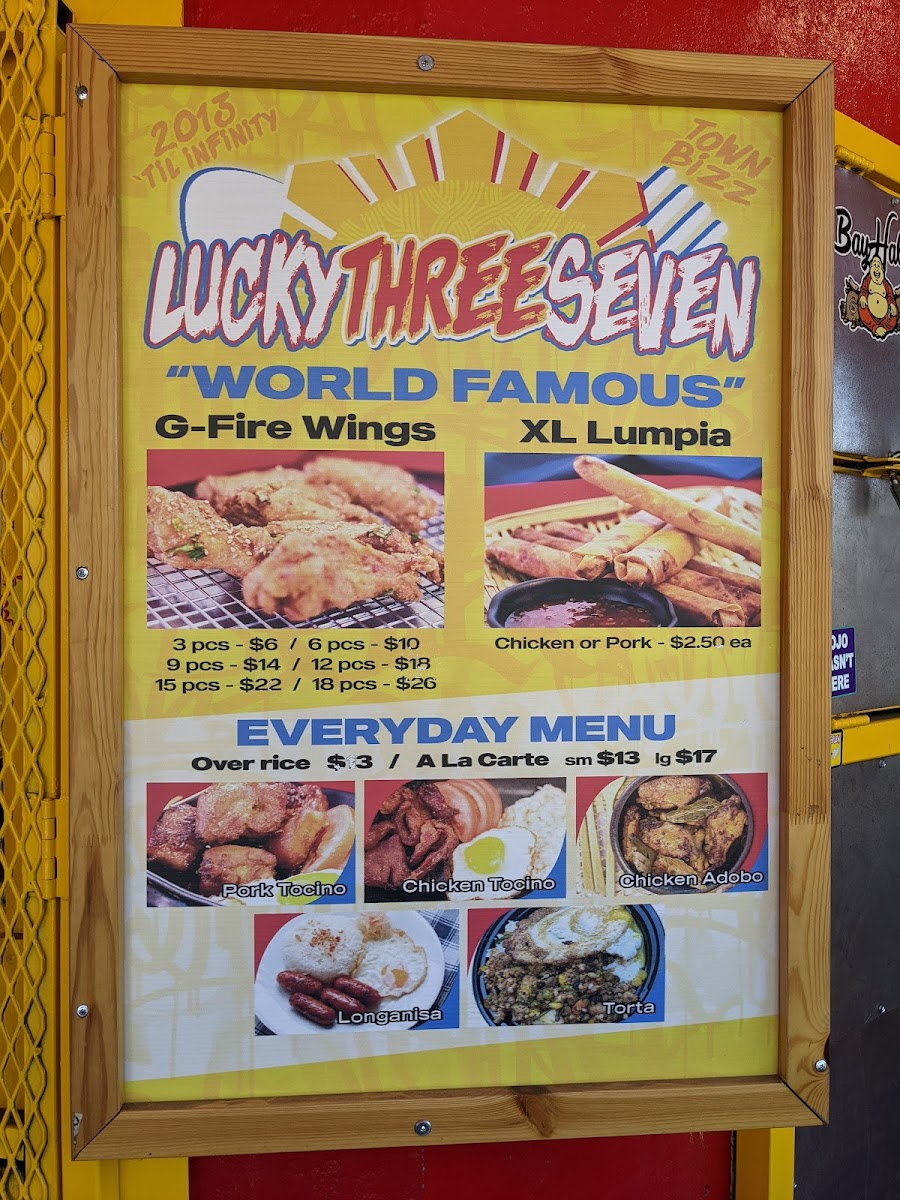 Menu Lucky Three Seven-7