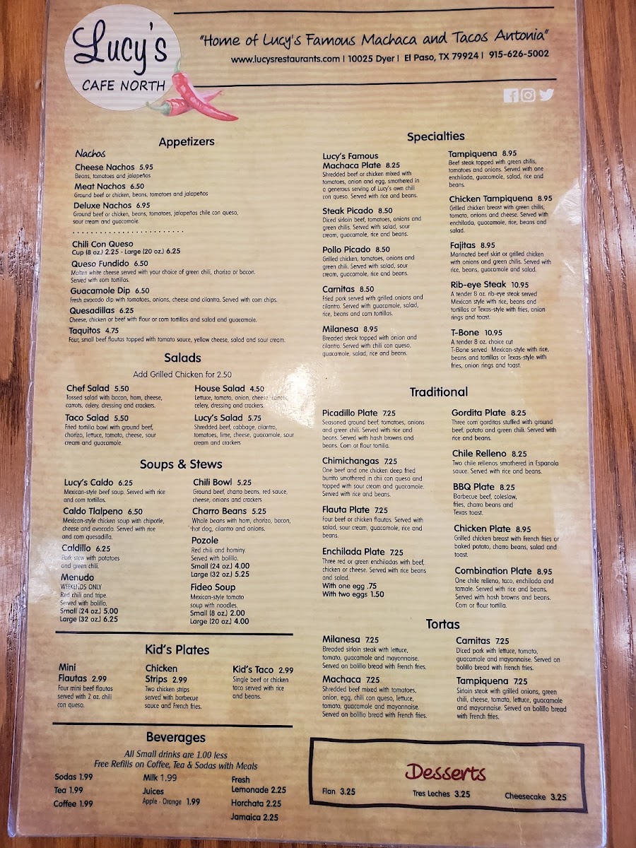 Menu Lucy's Cafe North-10