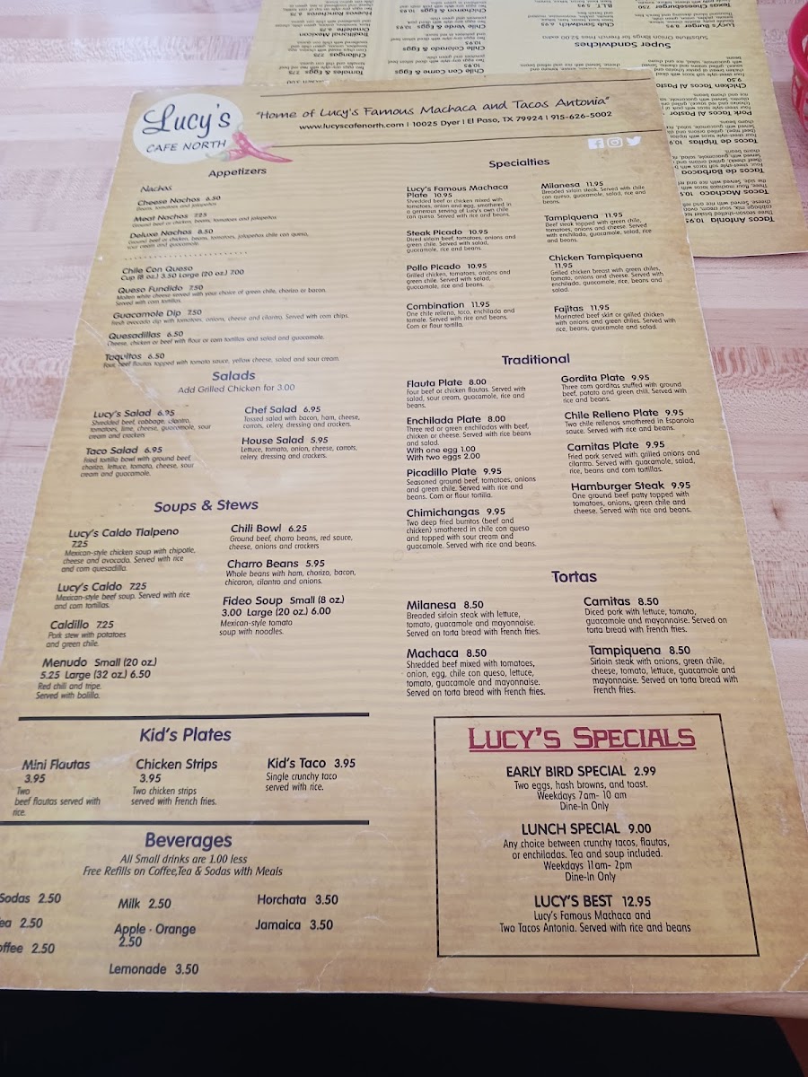 Menu Lucy's Cafe North-5