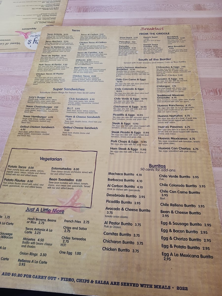 Menu Lucy's Cafe North-7