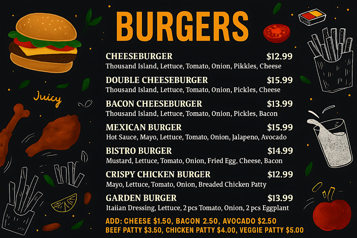 Menu Lucy's Pizza & Burgers-1