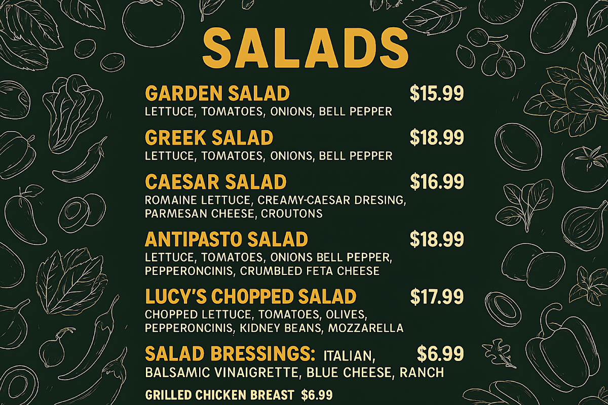 Menu Lucy's Pizza & Burgers-4
