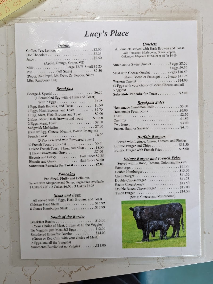 Menu Lucy's Place-1