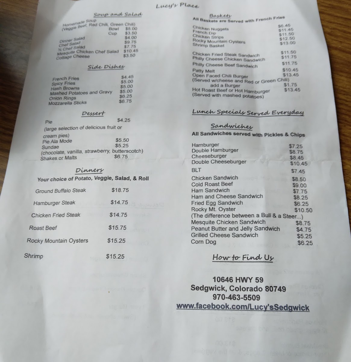 Menu Lucy's Place-10