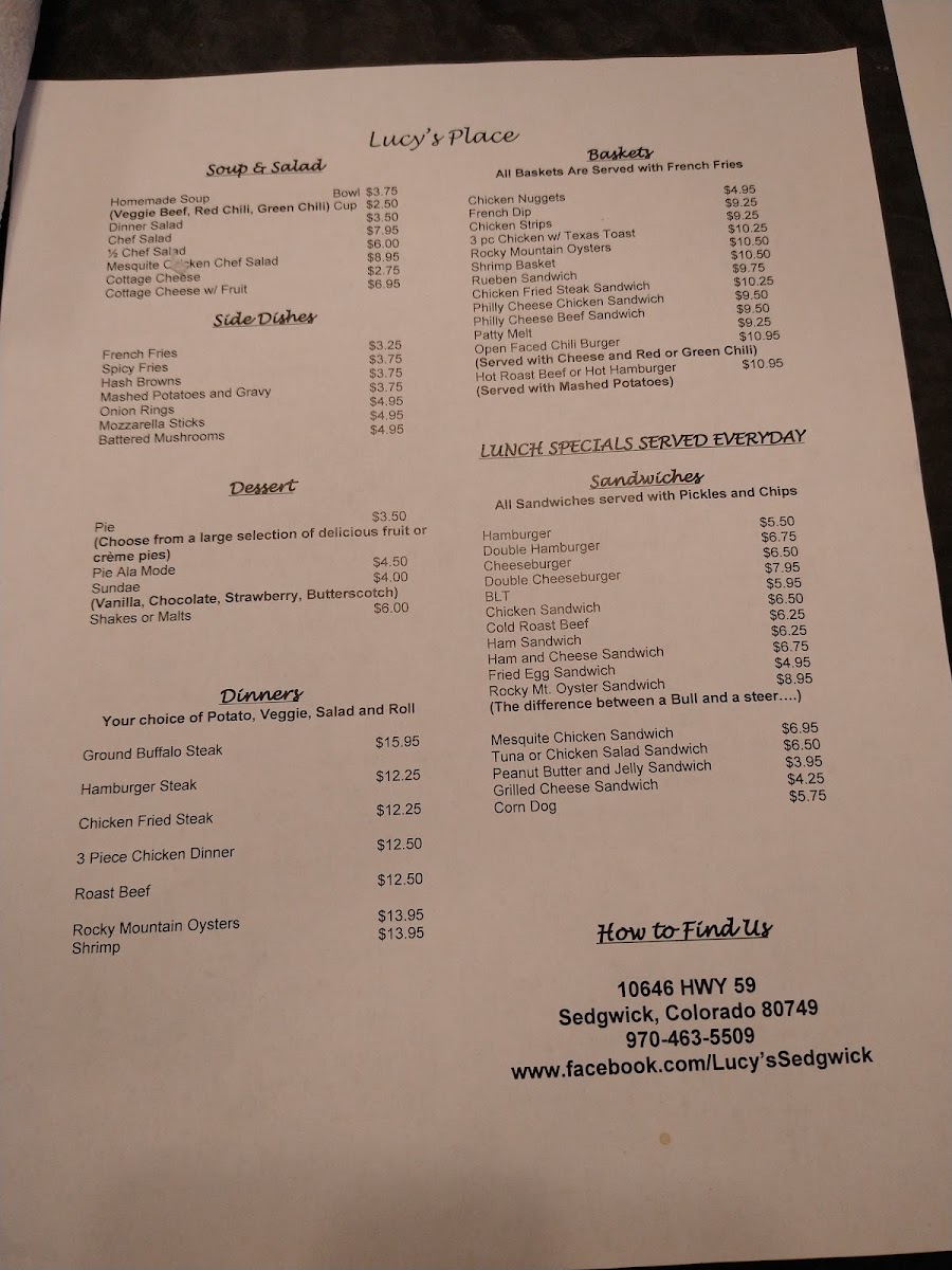 Menu Lucy's Place-9