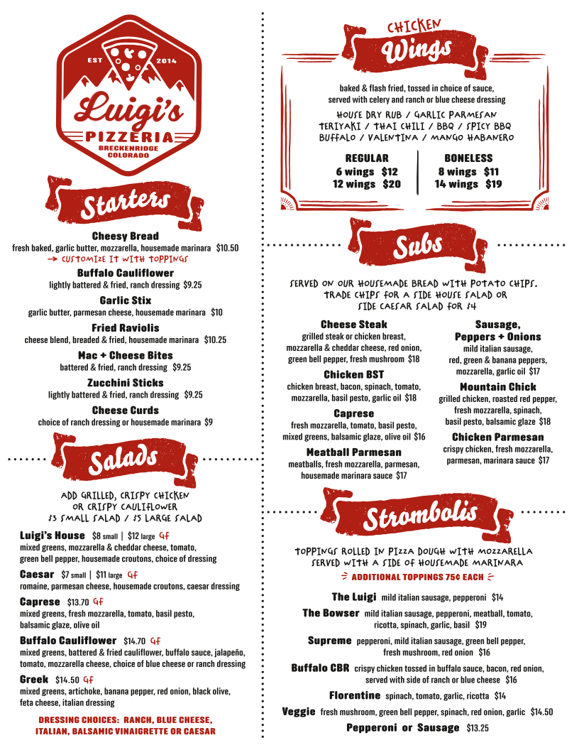 Menu Luigi's Pizzeria-1