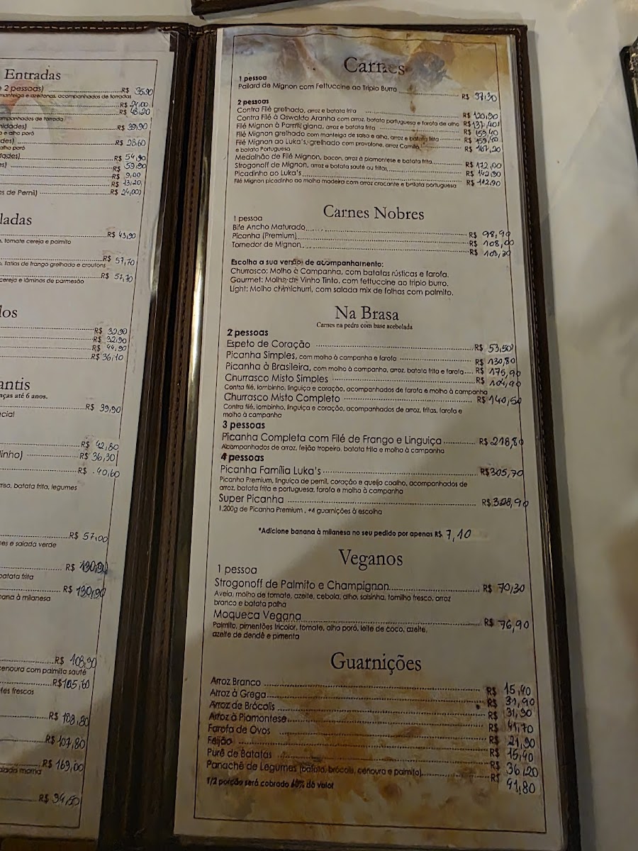 Menu Luka's Pizzeria - Restaurant And Steakhouse-1