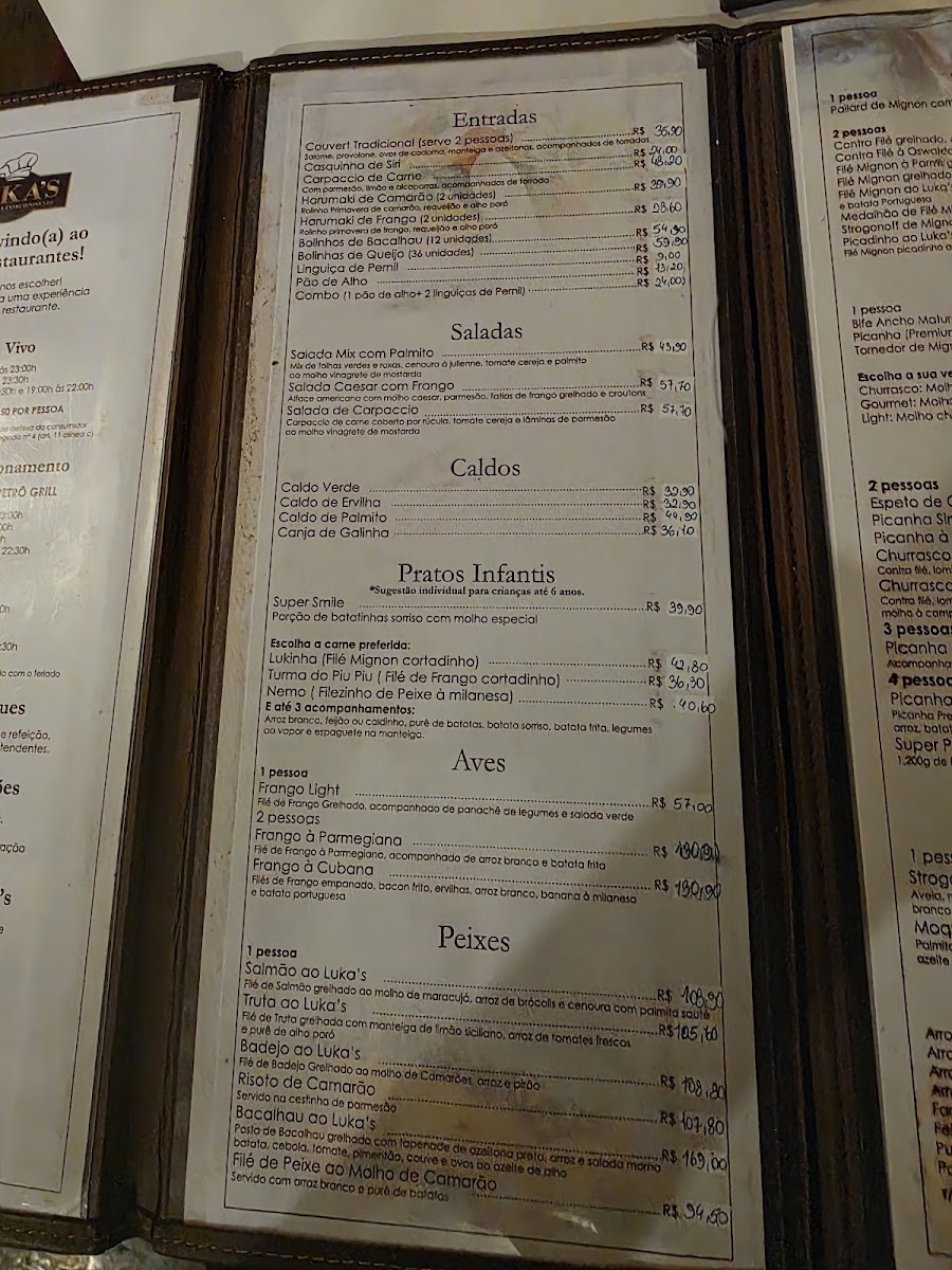 Menu Luka's Pizzeria - Restaurant And Steakhouse-3