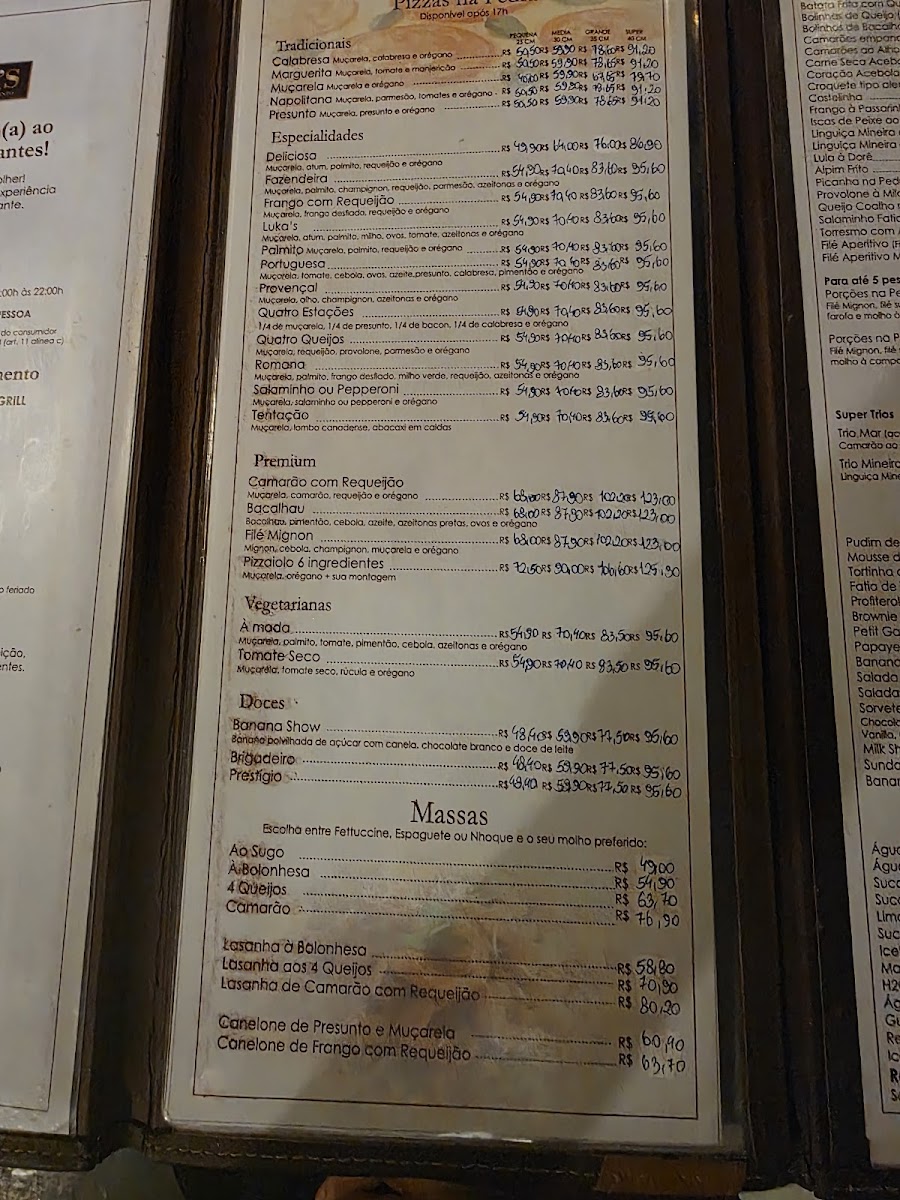 Menu Luka's Pizzeria - Restaurant And Steakhouse-7