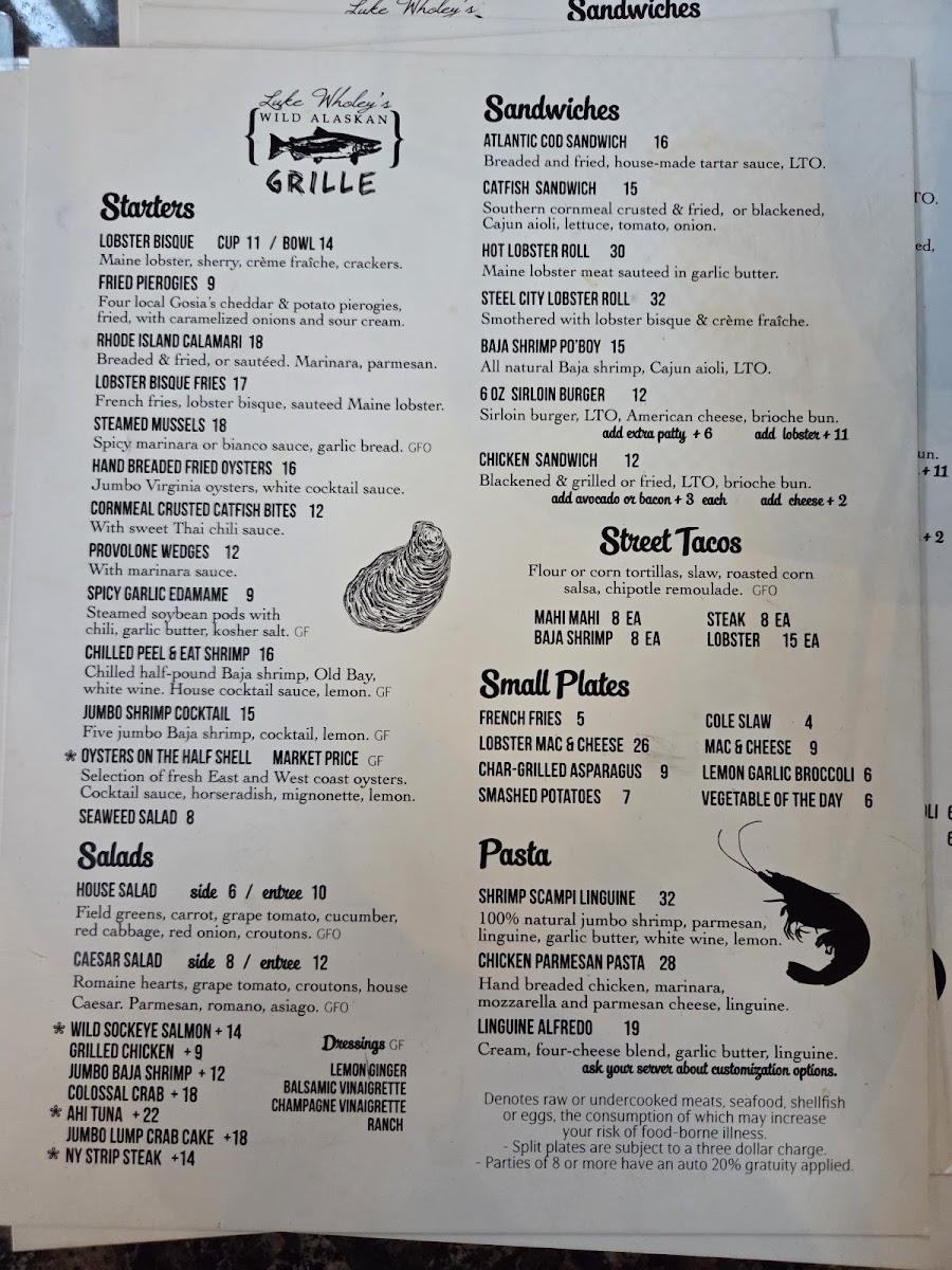 Menu Luke Wholey's Wild Alaskan Grille-8