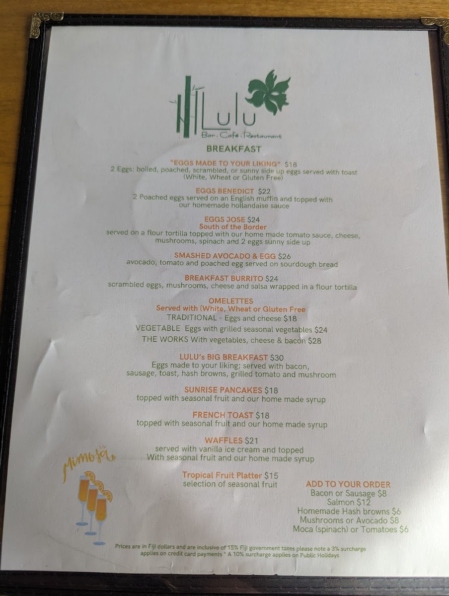 Menu Lulu Bar Restaurant And Cafe-1
