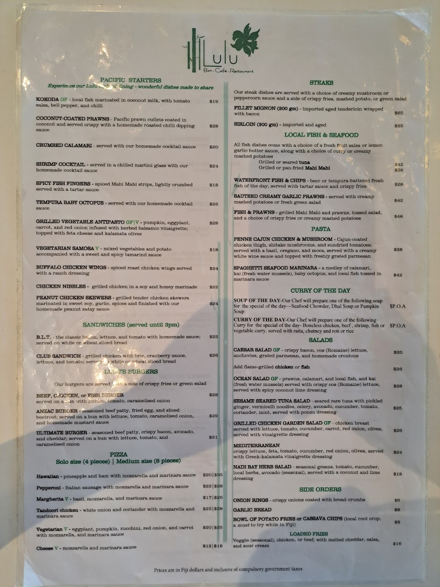 Menu Lulu Bar Restaurant And Cafe-7