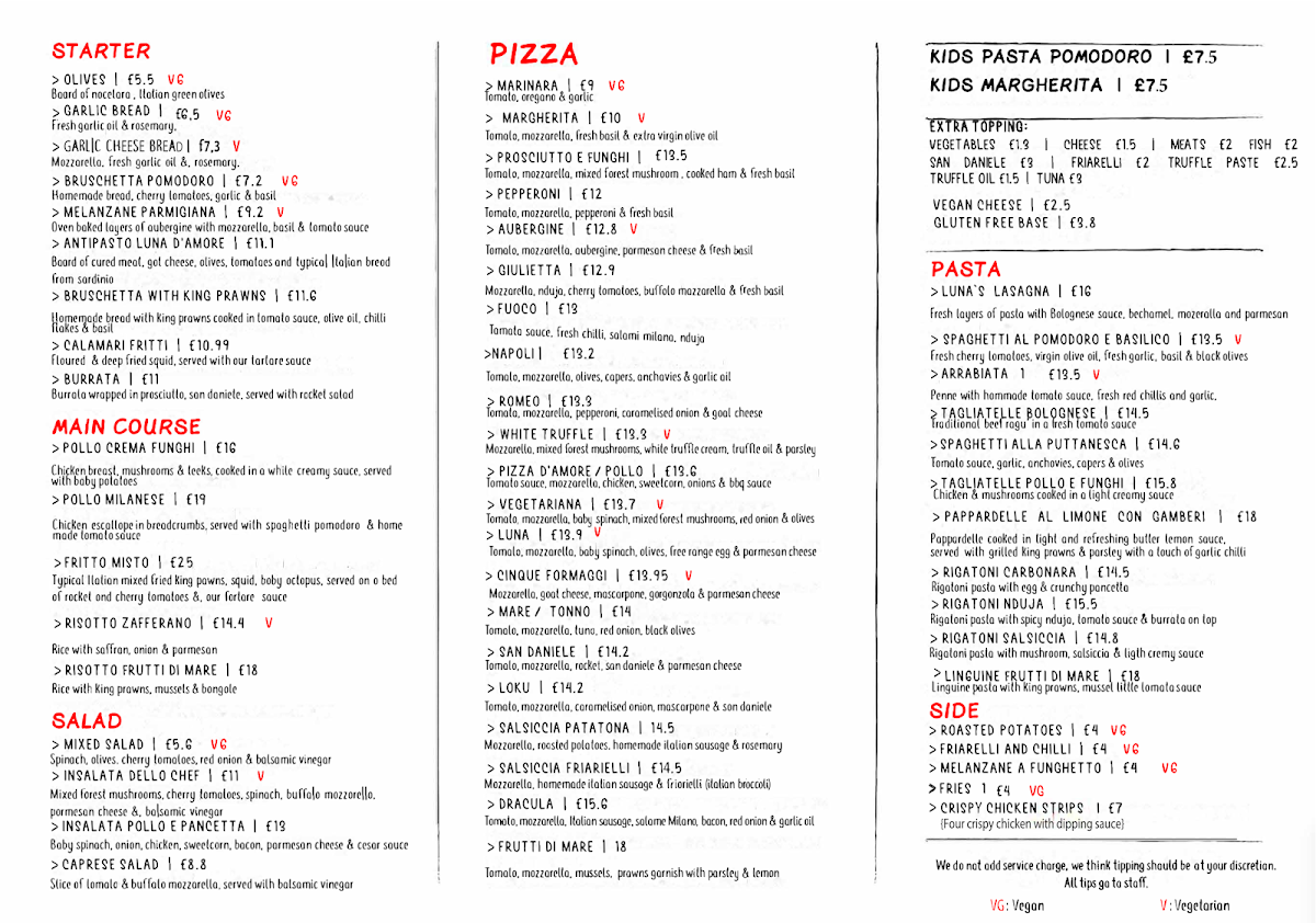 Menu Luna D'amore-3