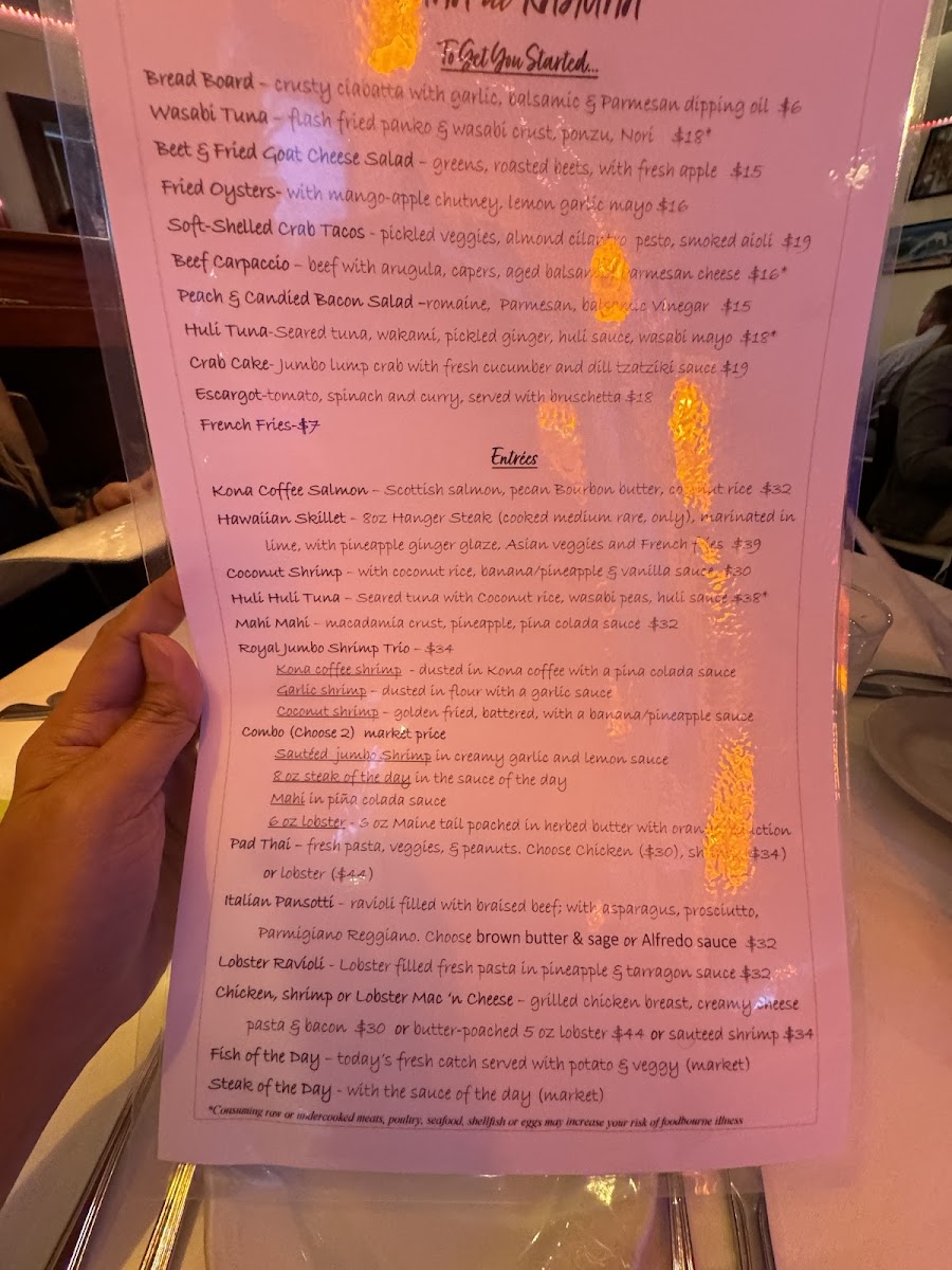 Menu Luna Food & Wine Aka Luna @ Kahuna-5