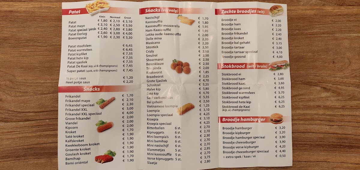 Menu Lunchroom/cafetaria De Kaai-1