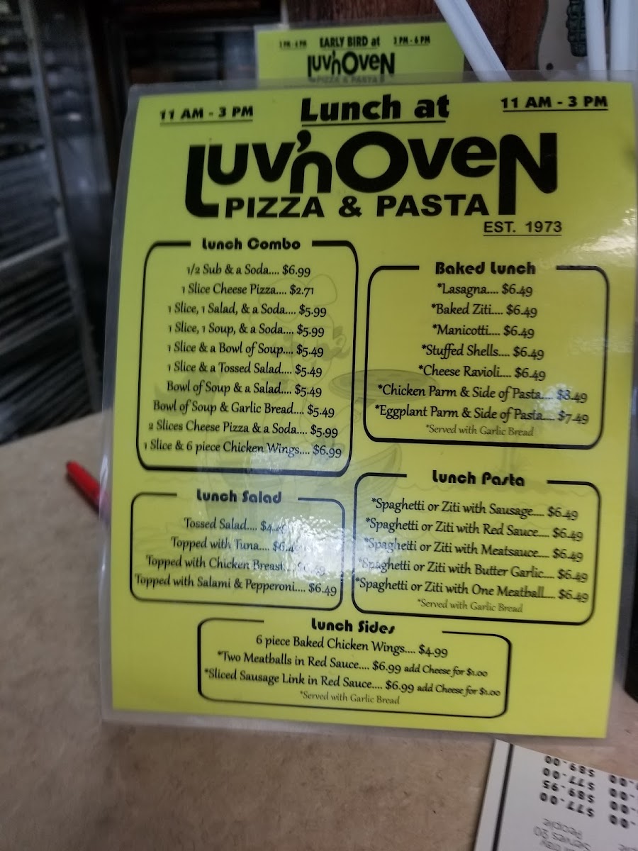 Menu Luv'n Oven Pizza & Pasta-10