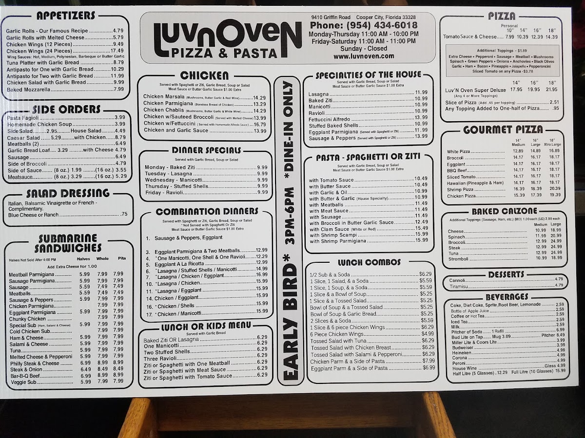 Menu Luv'n Oven Pizza & Pasta-5