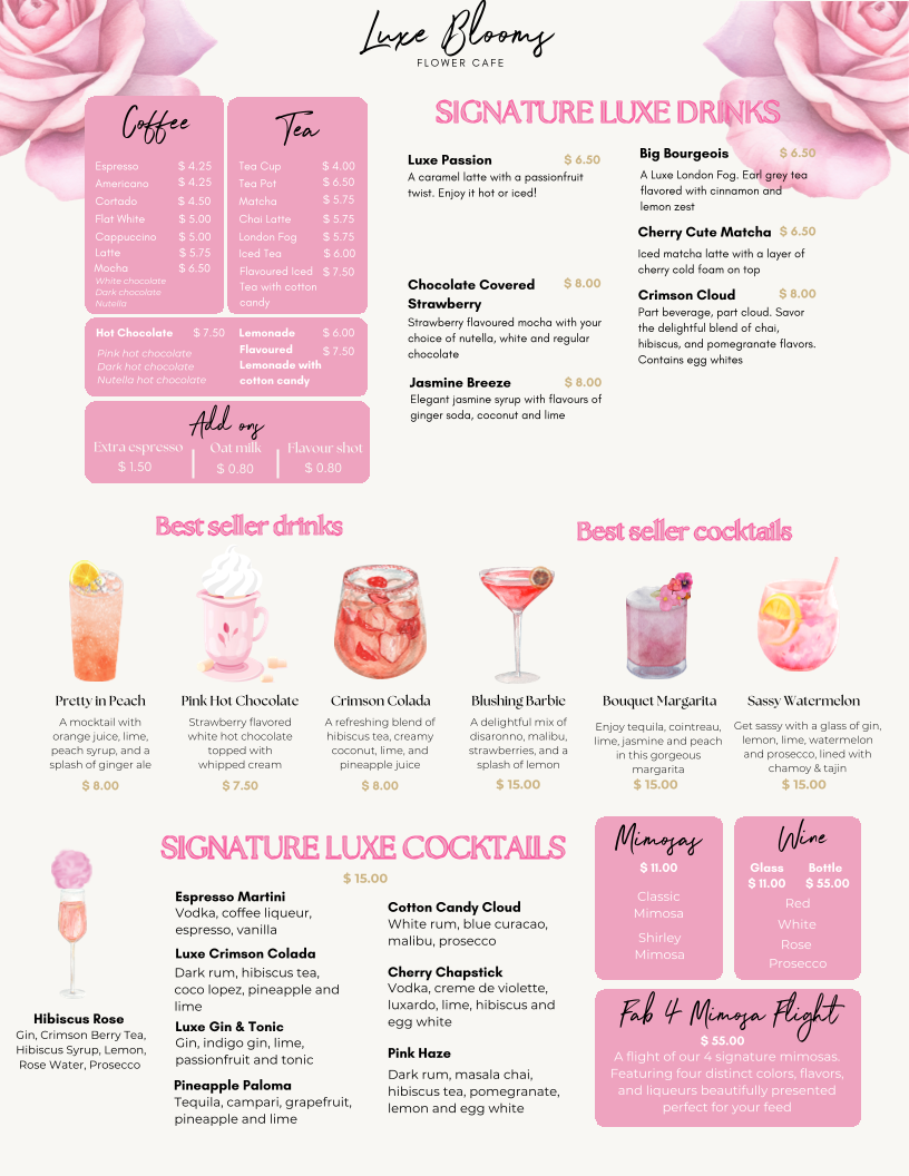 Menu Luxe Blooms Flower Cafe-2