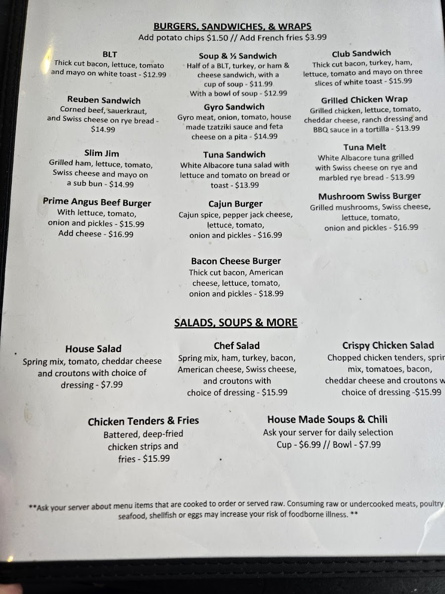 Menu Lynn's On First-5