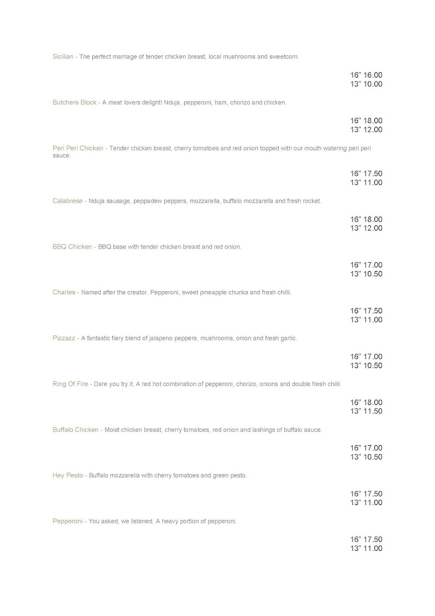 Menu Lytham Pizza Company-1