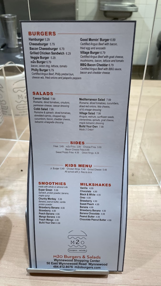 Menu M2O Burgers & Salads-1
