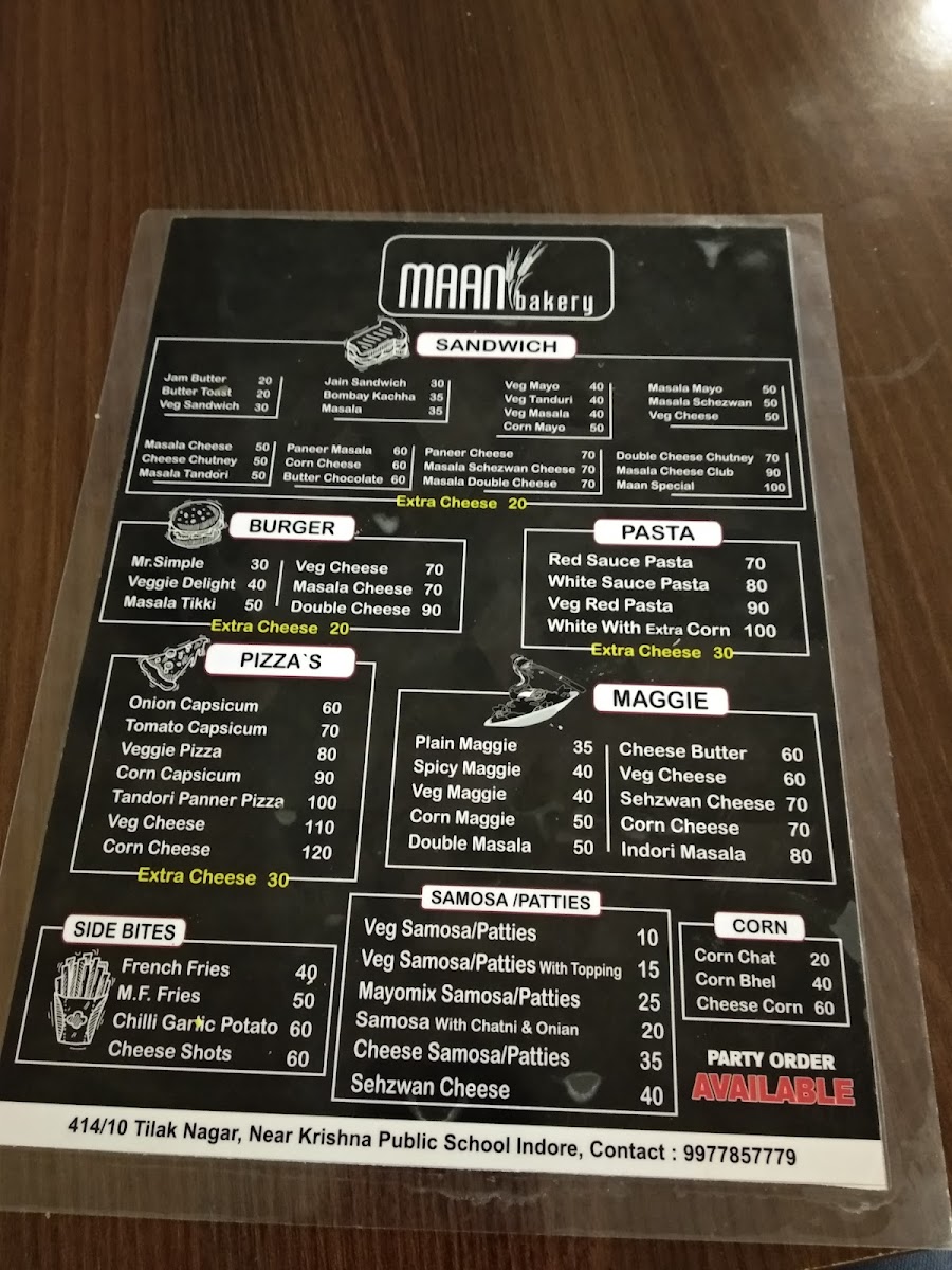 Menu Maan Bakery, Tilak Nagar, Indore-5